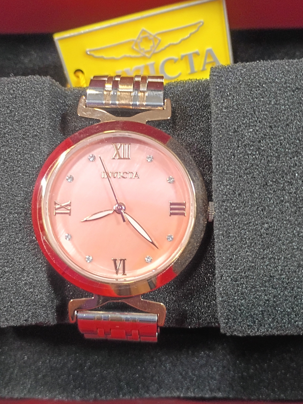 Invicta Wildflower Rose-Pink Dial Stainless Steel Women's Watch 34mm